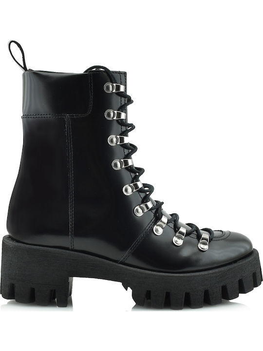Ghete dama din piele Ankle Boot Negru