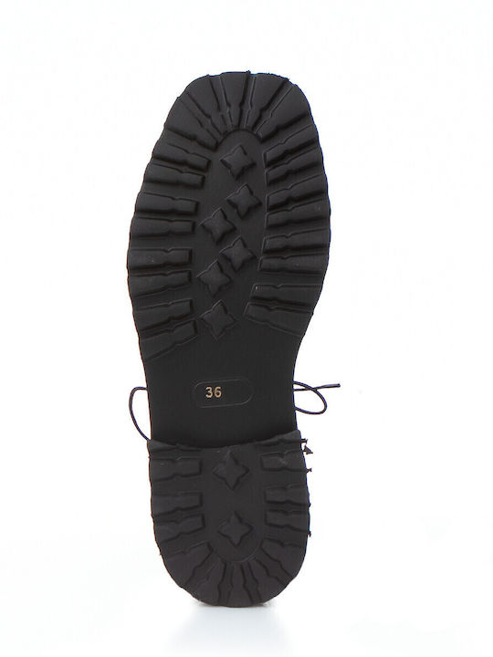 Leder Stiefeletten Damen Schwarz