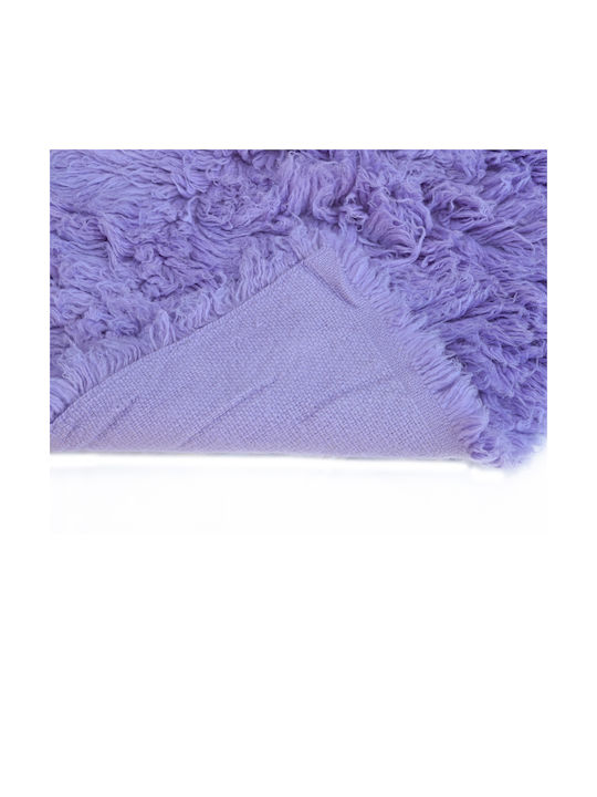 Lucrat manual Covor Rectangular Shaggy Din lână Lila