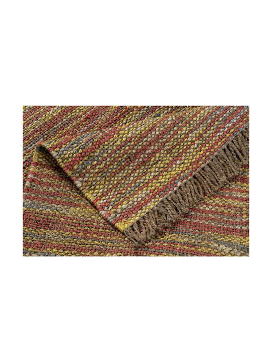 Rug Rectangular Summer from Jute with Fringes Brown