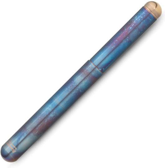 Kaweco Supra Fireblue Stilou Caligrafie Foarte Larg Roșu din Otel cu Cerneală Albastră