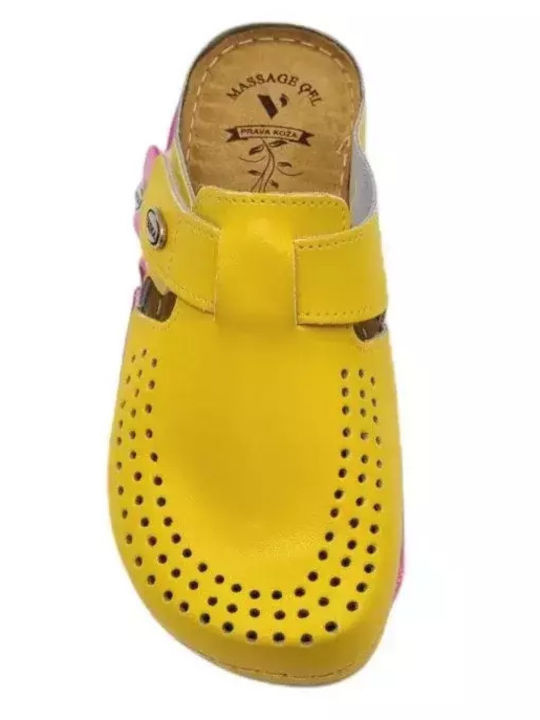 Vesna Leather Anatomic Clogs Yellow