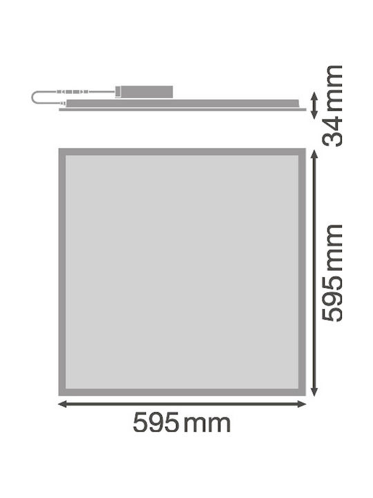 Ledvance Panel Panou LED Putere 33W cu Alb Cald Lumini 60x60cm.