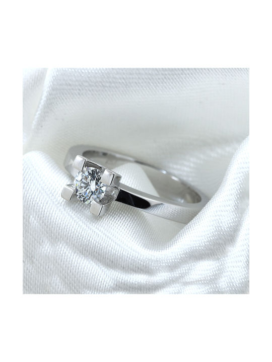 Single Stone from White Gold 18K with Diamond