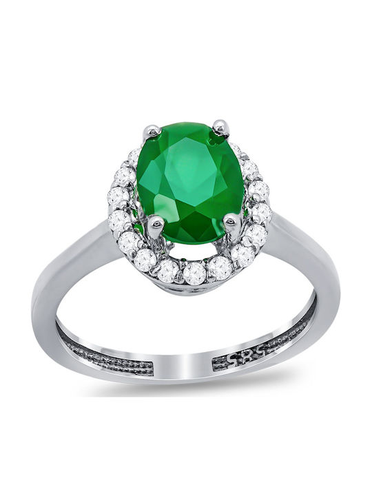 Single Stone Ring In 14K White Gold Single Stone Ring In 14K White Gold