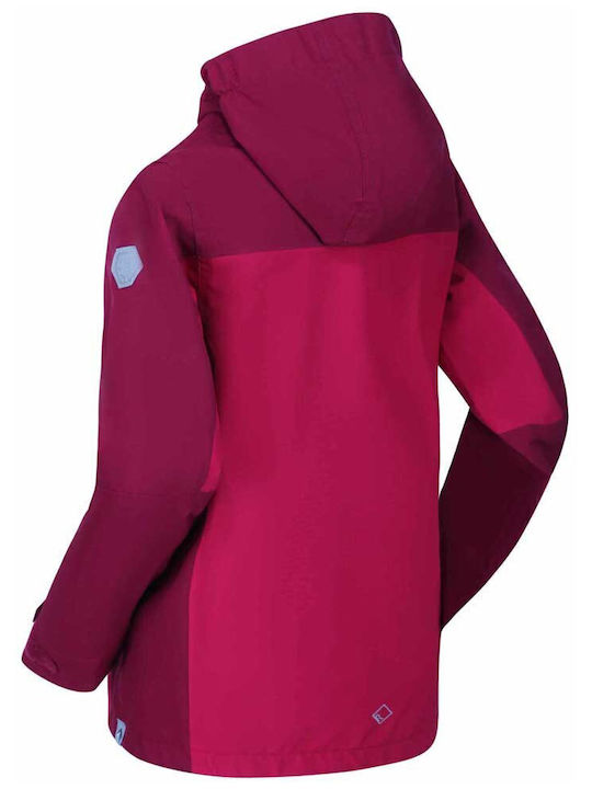Kinder Freizeitjacke Lang mit Kapuze Fuchsie