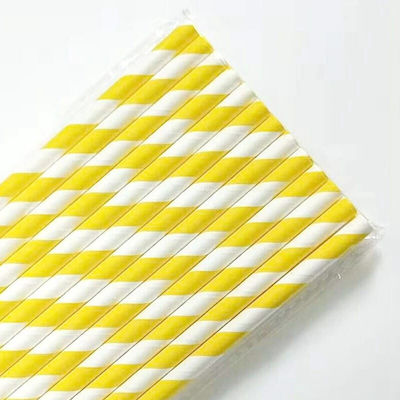 Straws Paper Yellow 100pcs