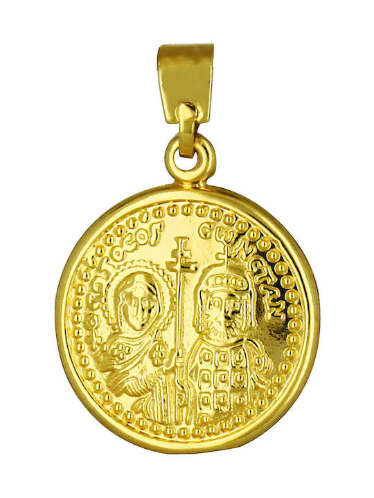 Pendant Kids Talisman Double Sided Constantine from Gold 9K P-17137