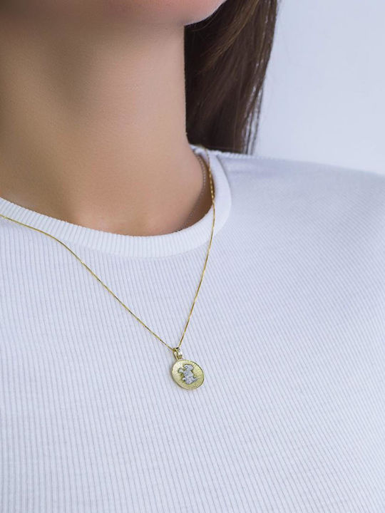 Anhänger Kinder Amulett Beidseitig Konstantinato aus Gold 14K ZD230