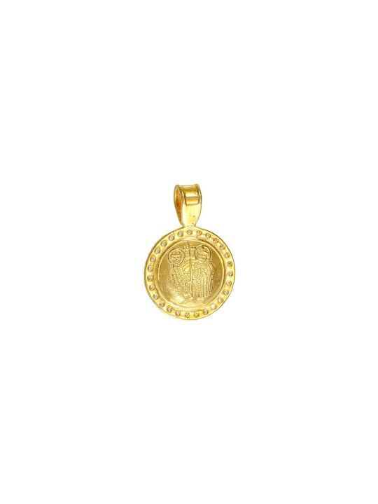 Ioannis Kosmima Pendant Kids Talisman Double Sided Constantine from Gold 14K ANK-21916Y