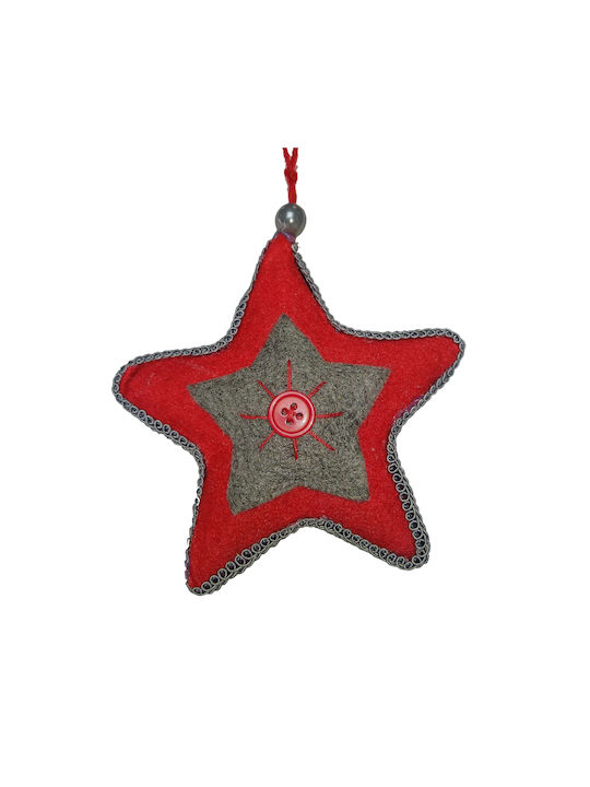 Christmas Fabric Star Ornament Red