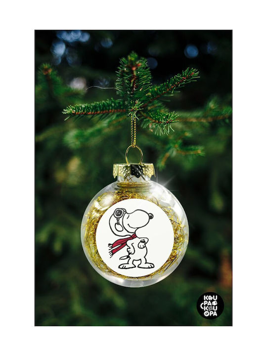 Christmas Plastic Ball Ornament Gold 8cm