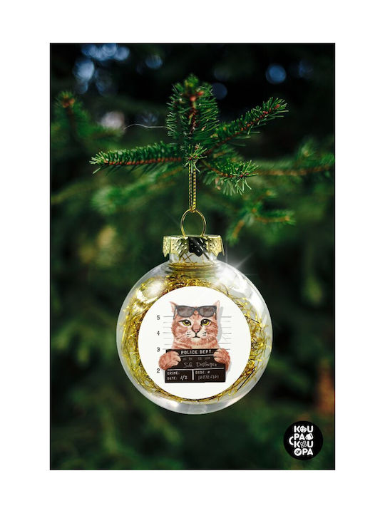 Weihnachtshänger Kugel Ornament Plastik Gold 8cm