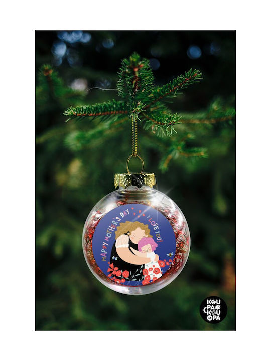 Christmas Plastic Ball Ornament Transparent 8cm