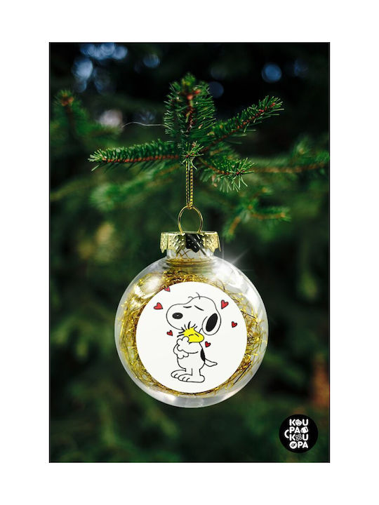 Weihnachtshänger Kugel Ornament Plastik Gold 8cm