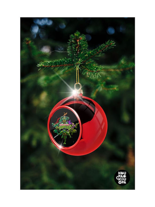 Ninja Turtles Christmas Plastic Ball Ornament Red 8cm