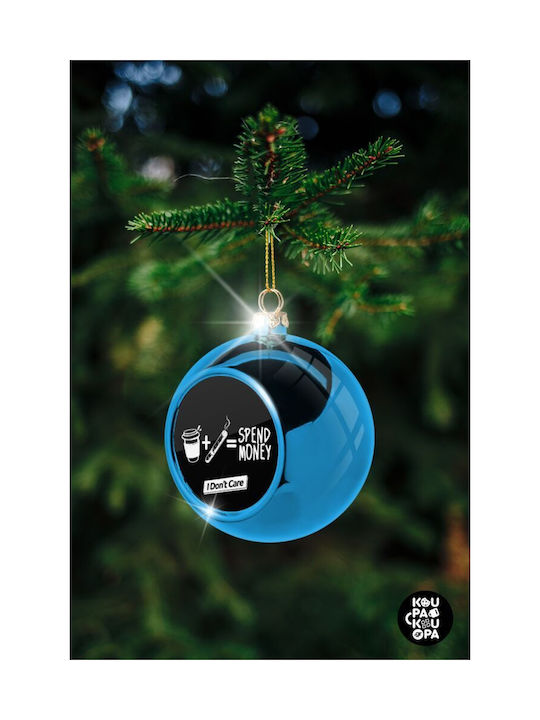 Spend Money Weihnachtshänger Kugel Ornament Plastik Blau 8cm