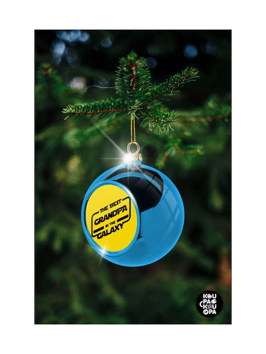 Best Grandpa In Galaxy Weihnachtshänger Kugel Ornament Plastik Blau 8cm