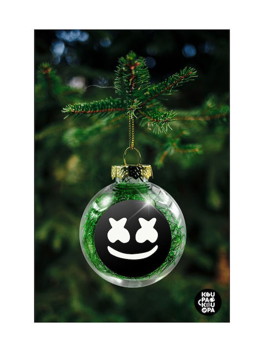 Christmas Plastic Ball Ornament Green 8cm