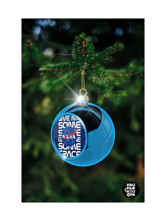 Nasa Give Me Some Space Weihnachtshänger Kugel Ornament Plastik Blau 8cm