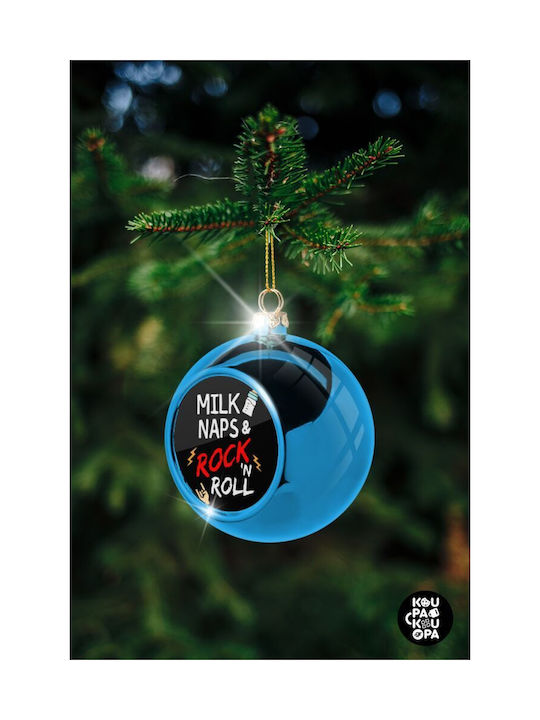 Milk Naps Rock N' Roll Weihnachtshänger Kugel Ornament Plastik Blau 8cm