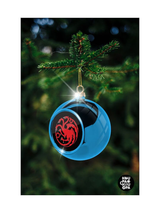 Got Weihnachtshänger Kugel Ornament Plastik Blau 8cm