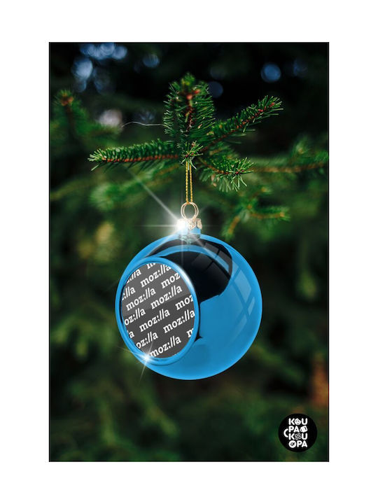 Moz:lla Christmas Plastic Ball Ornament Blue 8cm