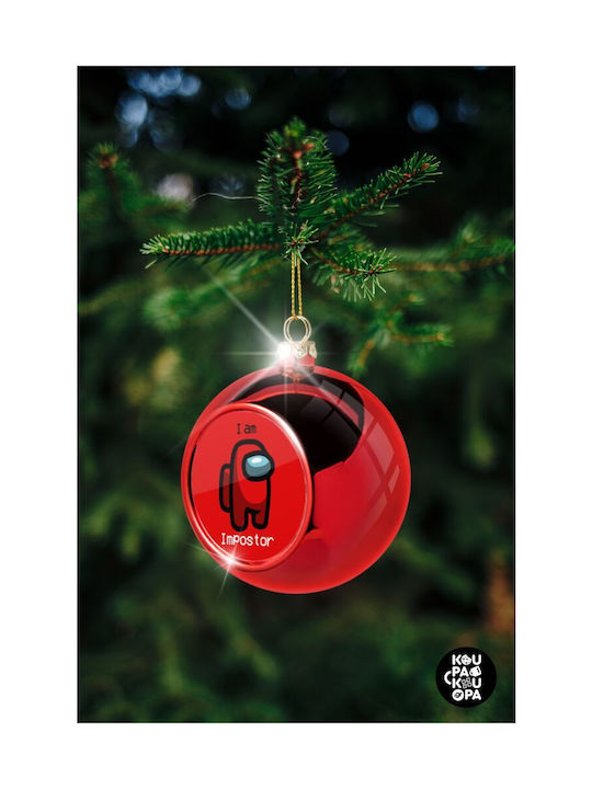 Among Us I Am Impostor Christmas Plastic Ball Ornament Red 8cm