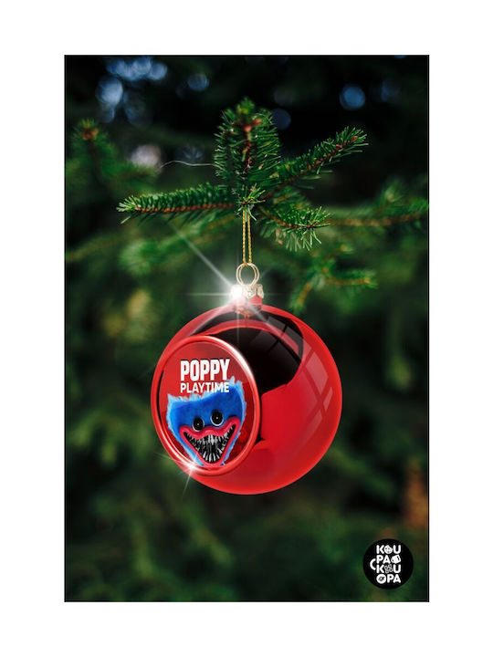 Christmas Plastic Ball Ornament Red 8cm