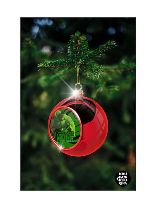 Christmas Plastic Ball Ornament Red 8cm