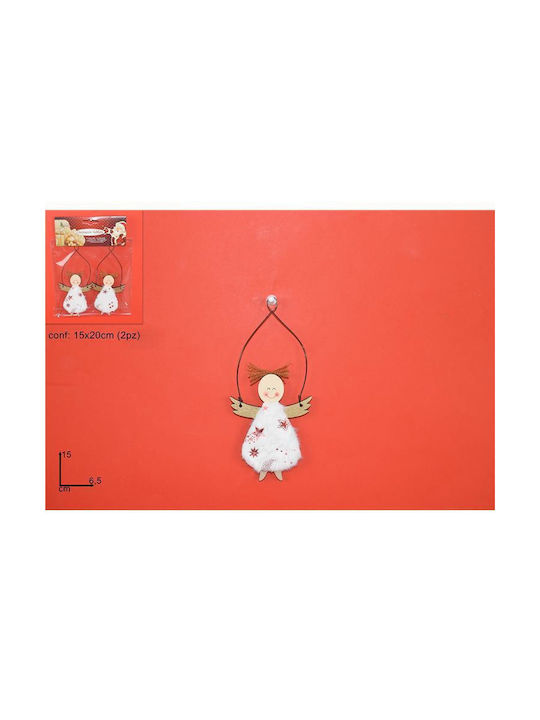 Due esse Ornament de Crăciun Angel White 6.5x15buc