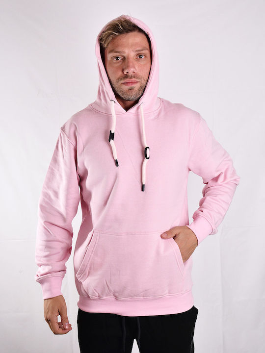 Beltipo Men's Sweatshirt with Hood & Pockets Pink