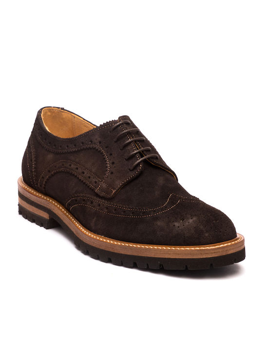 Perlamoda Men's Suede Oxfords Brown