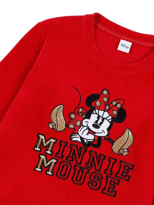 Admas Детска пижама Зимна Поларена Червена Minnie