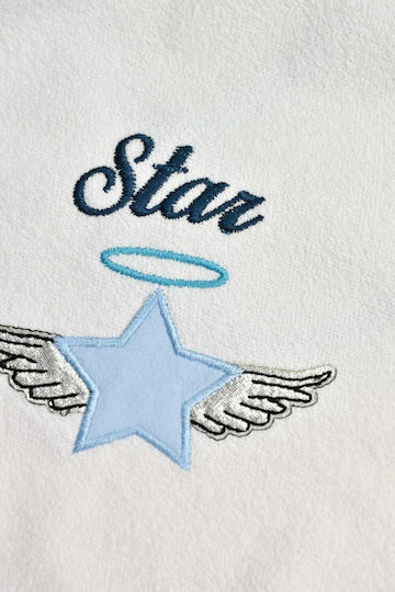 Potre Star Αδιάβροχη Σαλιάρα Υφασμάτινη με Αυτοκόλλητο Μπλε