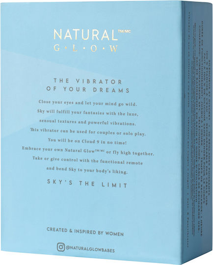 Natural Glow Δονητής για Ζευγάρια με Remote Control 20.3cm Γαλάζιος