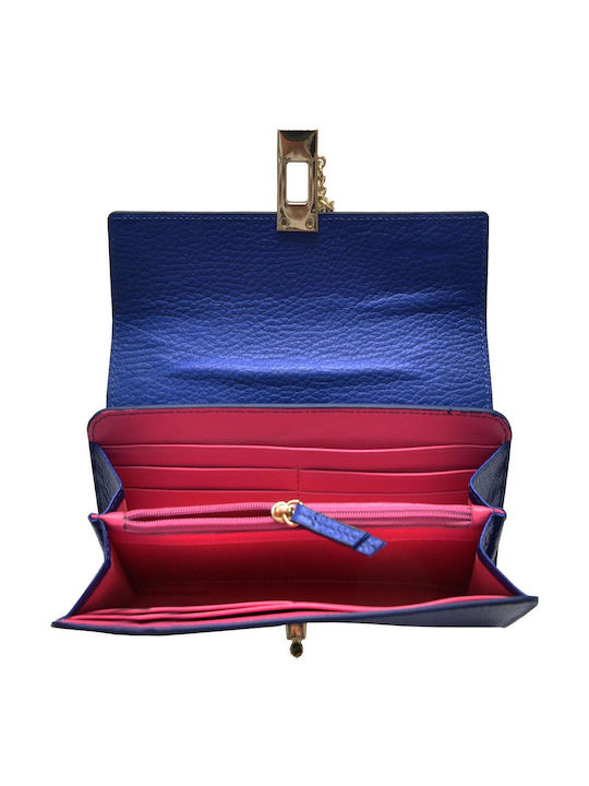 Large Leather Women's Wallet Classic Blue
