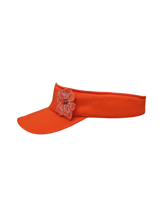 Brims and Trims Fabric Women's Visor Hat Orange