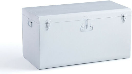 La Redoute Interieurs Decorative Trunk Metallic 45x58x45cm White