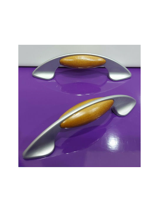 Handle Furniture made of Zamak & Wooden & Metallic zamak and wood 120mm (Center Distance 96mm) 0902-096-10C1 1pcs