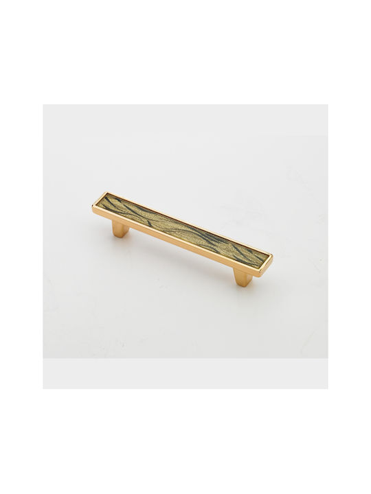 Handle Furniture made of Metallic & Zamak & Crystal in Gold Color 128mm (Center Distance 96mm) 0138-096-ORO1 1pcs