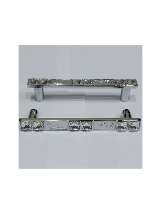 Handle Furniture made of Metallic & Zamak & Crystal Chrome 117mm (Center Distance 96mm) 0134-096-SWI1 1pcs