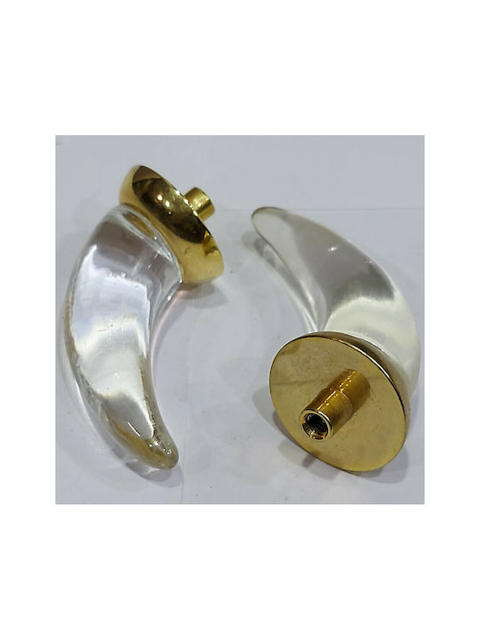 Steel-Nova Ръкохватка Мебел от Crystal & Метал Murano Crystal 7005-ORO2