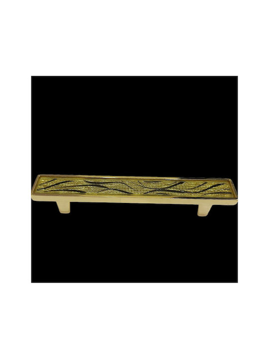 Handle Furniture made of Metallic & Zamak & Crystal in Gold Color 128mm (Center Distance 96mm) 0138-096-ORO1 1pcs