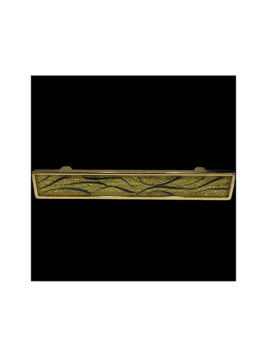 Handle Furniture made of Metallic & Zamak & Crystal in Gold Color 128mm (Center Distance 96mm) 0138-096-ORO1 1pcs