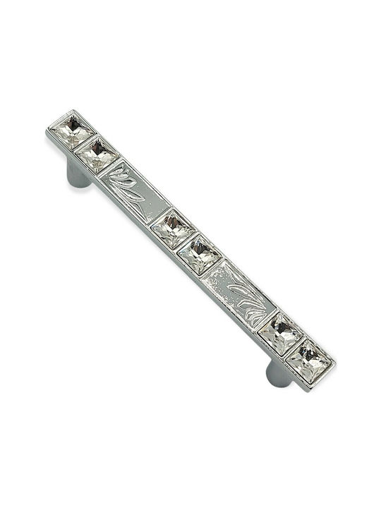 Handle Furniture made of Metallic & Zamak & Crystal Chrome 117mm (Center Distance 96mm) 0134-096-SWI1 1pcs