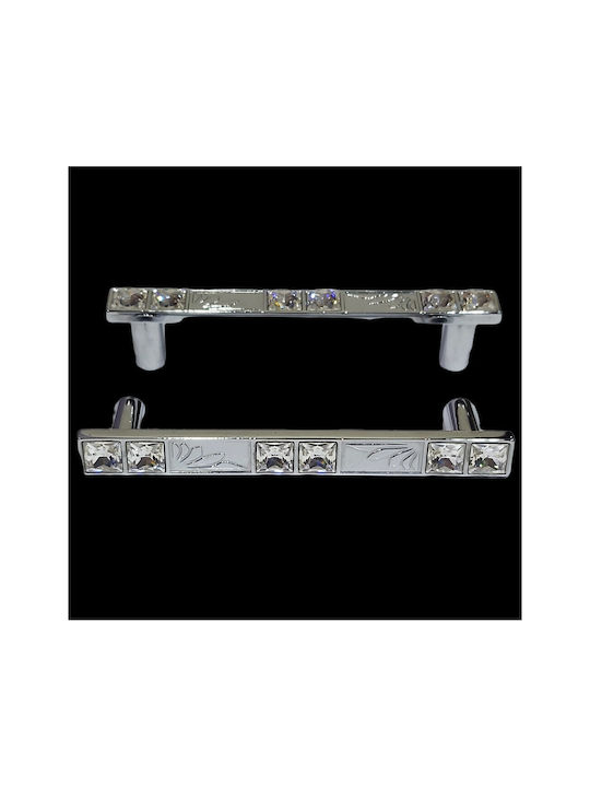 Handle Furniture made of Metallic & Zamak & Crystal Chrome 117mm (Center Distance 96mm) 0134-096-SWI1 1pcs