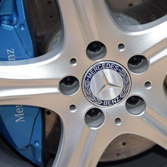 Τάπα Κέντρου Ζάντας Mercedes Benz με Εσωτερική Διάμετρο 73mm Ασημί 1τμχ
