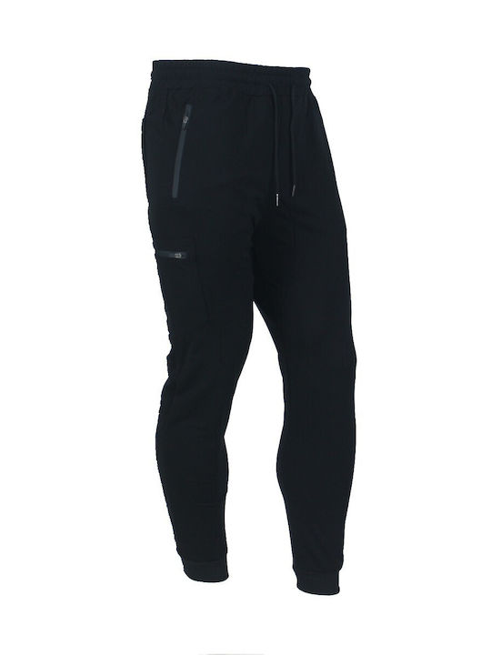 H&S Men's Sweatpants with Rubber Black