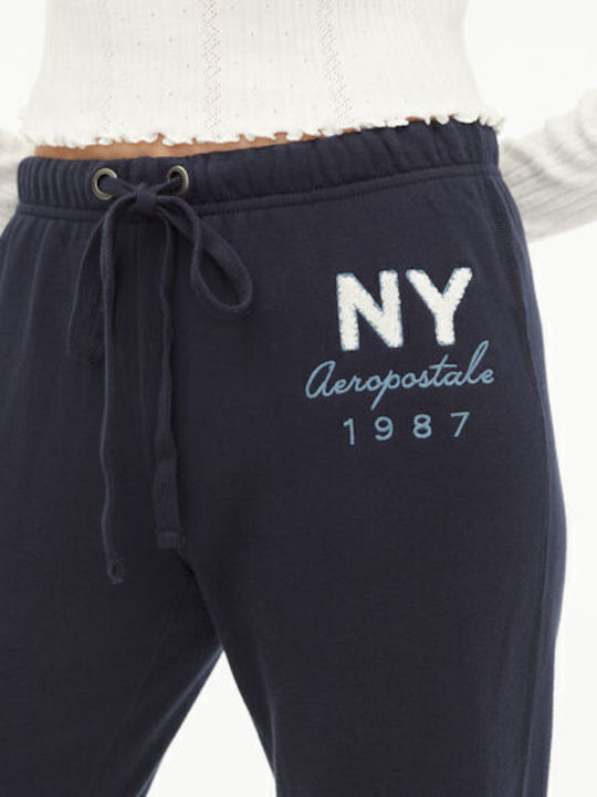 Hohe Taille Jogginghose Jogger Marineblau